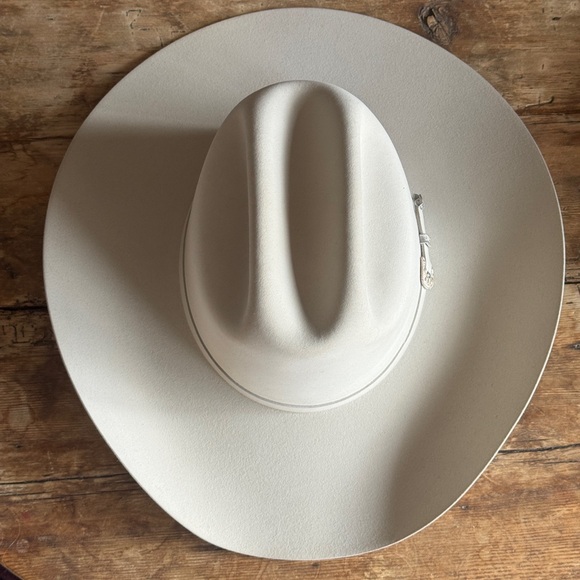 Stetson 200x El Ray Presidente Beaver Western Cowboy Hat 7 1/8 57 Silverbelly - Picture 3 of 6